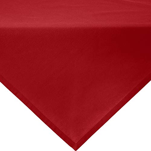 REDBEST Mitteldecke, Tischdecke Uni Seattle, 100% Baumwolle rot Größe 100x100 cm - Robustes, glattes Gewebe, mit hochwertigem Kuvertsaum von REDBEST