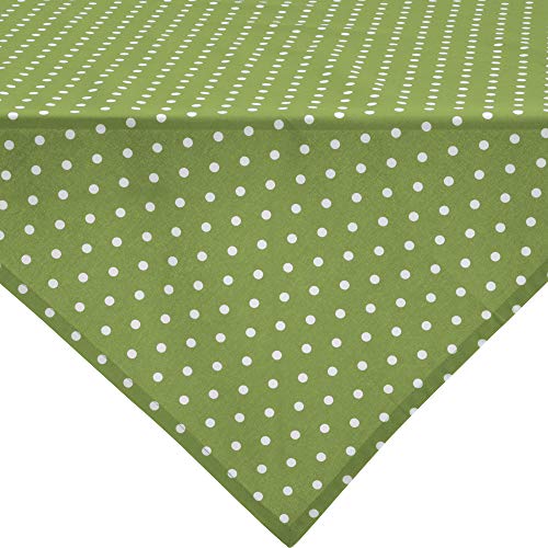 REDBEST Mitteldecke Punkte Orlando, 100% Baumwolle grün Größe 80x80 cm - Robustes, glattes Gewebe, mit Kuvertsaum von REDBEST