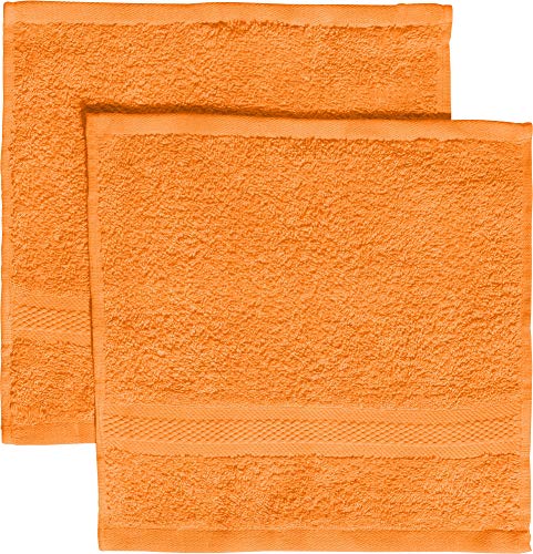 REDBEST Seiftuch 2er-Pack Chicago - saugstark, strapazierfähig, ideal für Reisen, Sport - orange Größe 30x30 cm (weitere Farben) von REDBEST