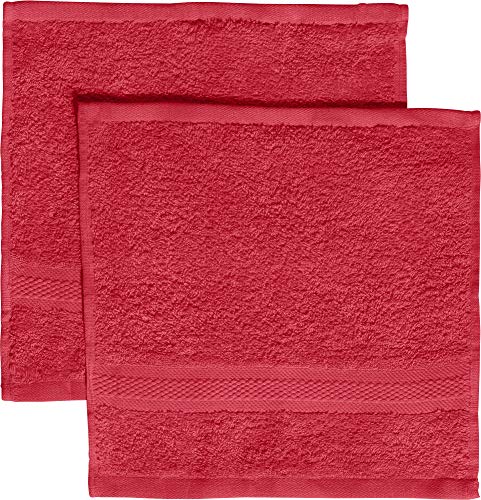 REDBEST Seiftuch 2er-Pack Chicago rot Größe 30x30 cm - saugstark, strapazierfähig, ideal für Reisen, Sport (weitere Farben) von REDBEST