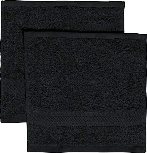 REDBEST Seiftuch 2er-Pack Chicago schwarz Größe 30x30 cm - saugstark, strapazierfähig, ideal für Reisen, Sport (weitere Farben) von REDBEST
