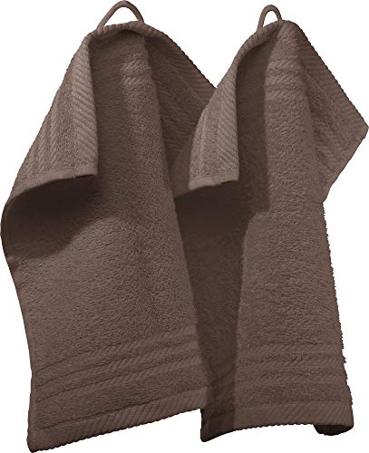 REDBEST Seiftuch New York 2er- Pack Taupe Größe 30x30 cm - leichte, weiche Qualität, saugstark, sehr strapazierfähig, 100% Baumwolle von REDBEST