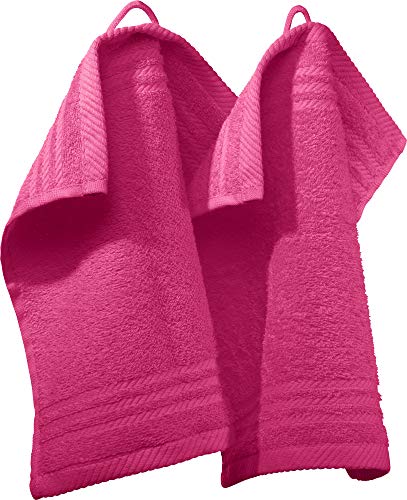 REDBEST Seiftuch New York 2er- Pack pink Größe 30x30 cm - leichte, weiche Qualität, saugstark, sehr strapazierfähig, 100% Baumwolle (weitere Farben) von REDBEST