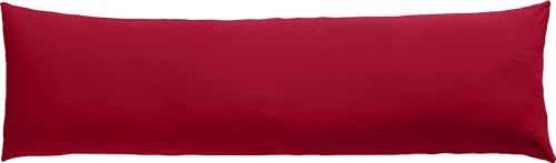 REDBEST Seitenschläferkissenbezug Single- Jersey San Francisco - weiche Qualität, bügelfrei, praktischer Reißverschluss, 100% Baumwolle - Bordeaux Größe 40x140 cm von REDBEST