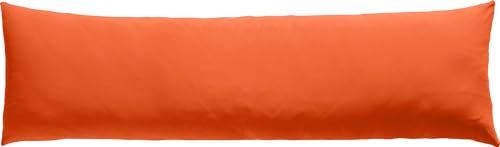 REDBEST Seitenschläferkissenbezug Single- Jersey San Francisco - weiche Qualität, bügelfrei, praktischer Reißverschluss, 100% Baumwolle - orange Größe 40x140 cm von REDBEST