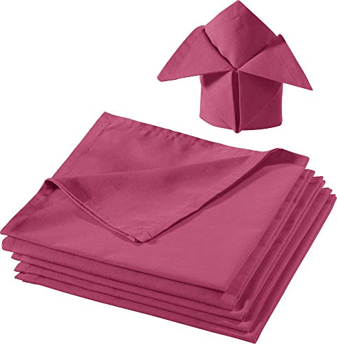 REDBEST Serviette, Stoffserviette 6er-Pack Seattle, 100% Baumwolle - Robustes, glattes Gewebe, mit Kuvertsaum, Beere Größe 50x50 cm (weitere Farben) von REDBEST