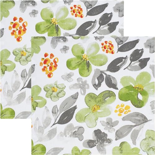 REDBEST Serviette 2er-Pack Baumwolle grün-grau Größe 40x40 cm von REDBEST
