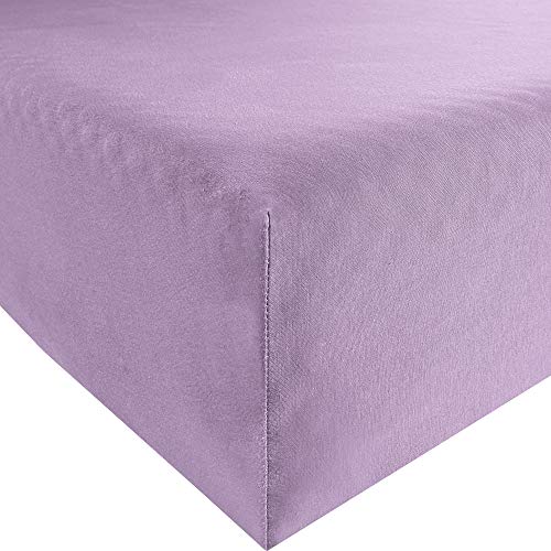 REDBEST Spannbettlaken Denver Elasthan-Jersey-Stretch Lavendel Größe 90x190 cm - 100x200 cm von REDBEST