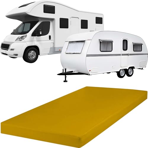 REDBEST Spannbettlaken Pittsburgh für Wohnwagen, Wohnmobil und Boot Single-Jersey Gold Größe 90x190 cm - 100x200 cm REDBEST Spannbettlaken Pittsburgh für Wohnwagen, Wohnmobil und Boot Single-Jersey Gold Größe 90x190 cm - 100x200 cm von REDBEST