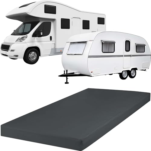 REDBEST Spannbettlaken Pittsburgh für Wohnwagen, Wohnmobil und Boot Single-Jersey anthrazit Größe 140x200 cm - 160x200 cm von REDBEST