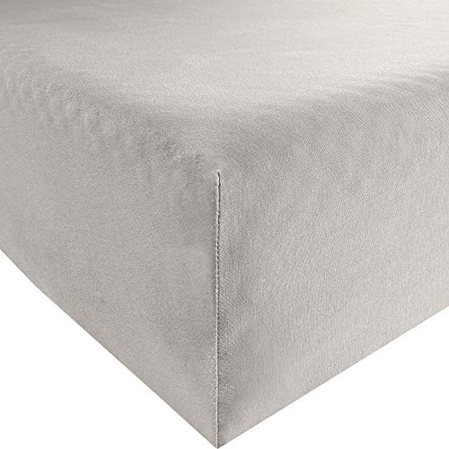 REDBEST Jersey-Stretch Spannbettlaken San Francisco 100% Baumwolle, Silber Größe 180x200 cm - 200x200 cm - weiche Qualität, bügelfrei, Rundumgummi, bis 20 cm Höhe REDBEST Jersey-Stretch Spannbettlaken San Francisco 100% Baumwolle, Silber Größe 180x200 cm - 200x200 cm - weiche Qualität, bügelfrei, Rundumgummi, bis 20 cm Höhe von REDBEST