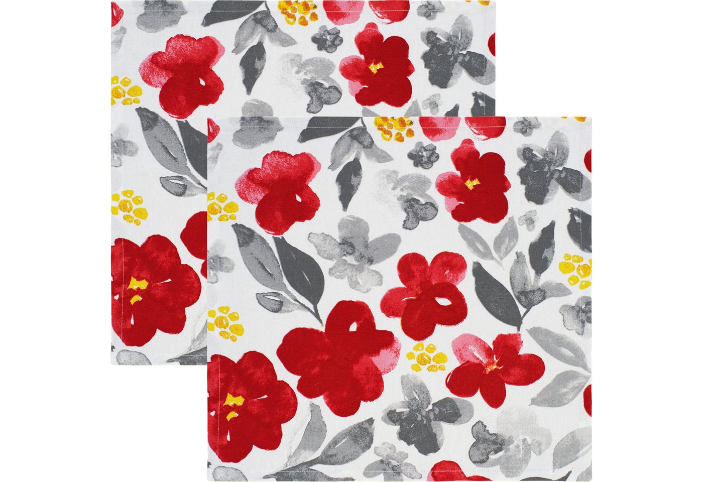 REDBEST Stoffserviette Serviette 2er-Pack, (2 St), Baumwolle Blumen von REDBEST