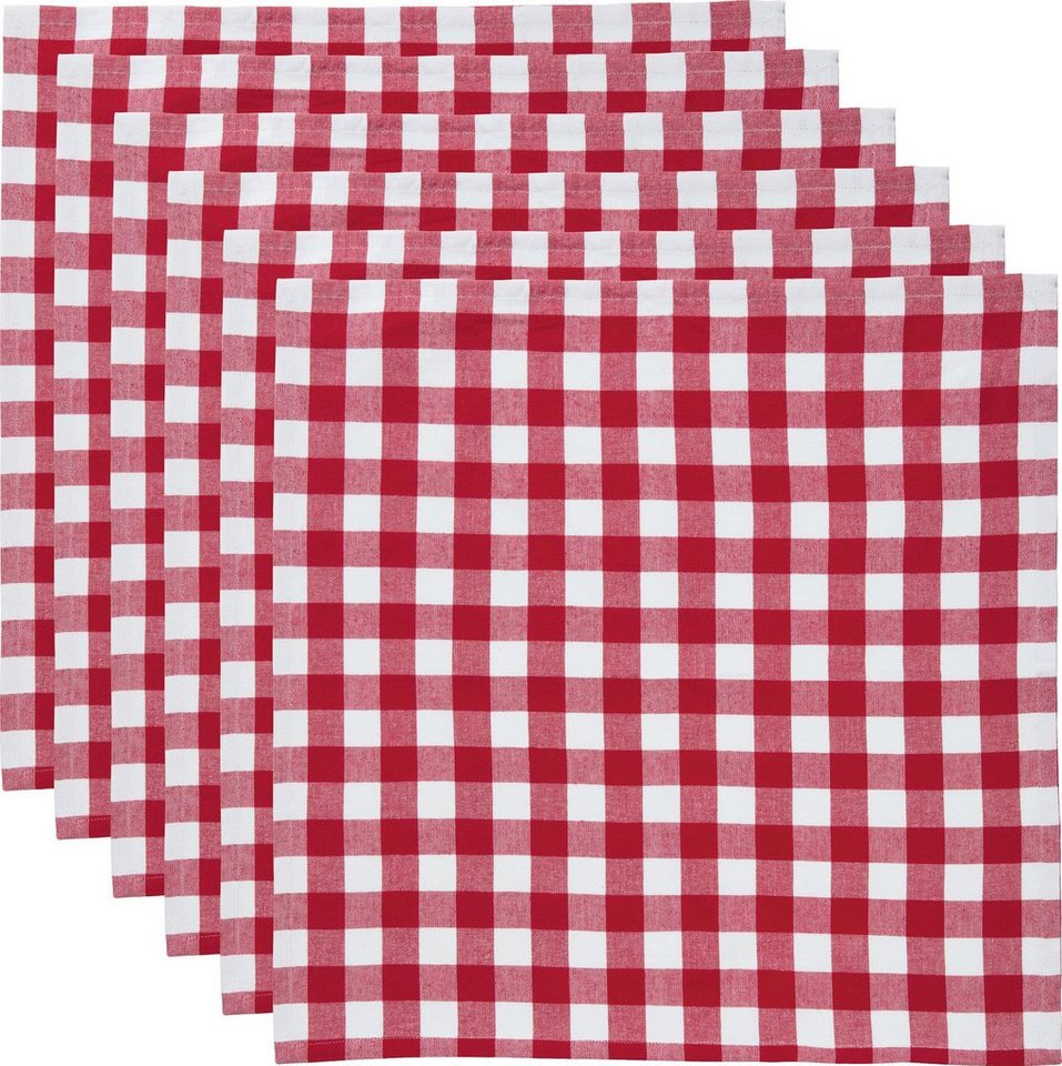 REDBEST Stoffserviette Serviette Nashville" 6er-Pack, (6 St), Baumwolle Karo" von REDBEST