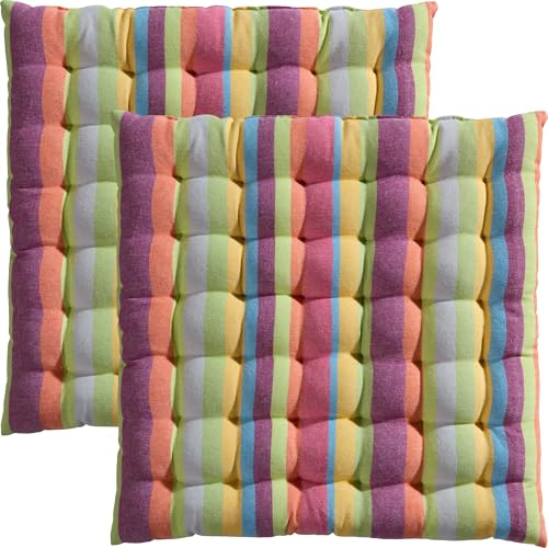 REDBEST Stuhlkissen 2er-Pack bunt Größe 40x40x3 cm von REDBEST