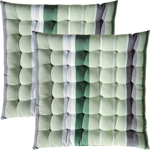 REDBEST Stuhlkissen 2er-Pack grün Größe 40x40x3 cm von REDBEST