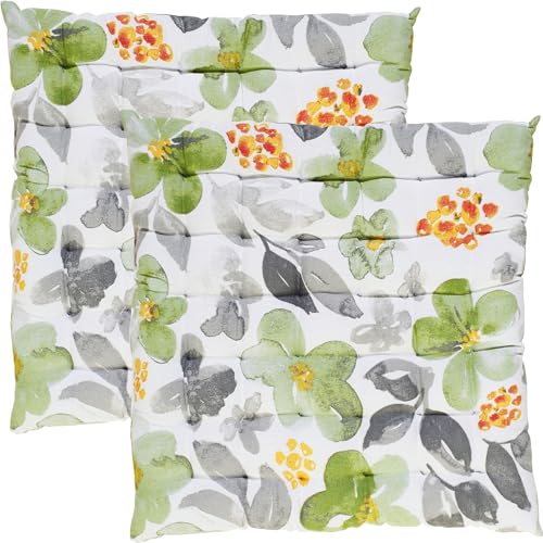 REDBEST Stuhlkissen 2er-Pack grün-grau Größe 40x40x3 cm von REDBEST