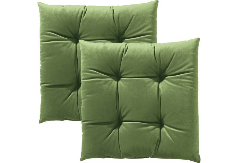 REDBEST Stuhlkissen Stuhlkissen "Kingsville" 2er-Pack, Nicky-Velours Uni von REDBEST