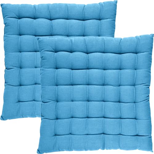 REDBEST Stuhlkissen Tulsa 2er-Pack hellblau Größe 40x40x3 cm von REDBEST