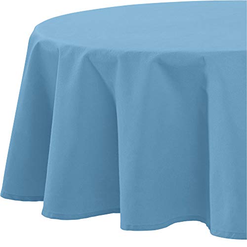 REDBEST Tischdecke, Tischwäsche Uni Seattle, 100% Baumwolle - Robustes, glattes Gewebe, hellblau Größe rund 160 cm Ø (weitere Farben, Größen) von REDBEST
