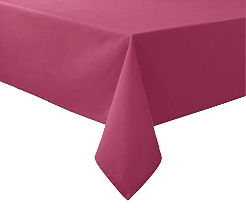 REDBEST Tischdecke, Tischwäsche Uni Seattle, 100% Baumwolle Beere Größe 130x200 cm - Robustes, glattes Gewebe, mit hochwertigem Kuvertsaum von REDBEST