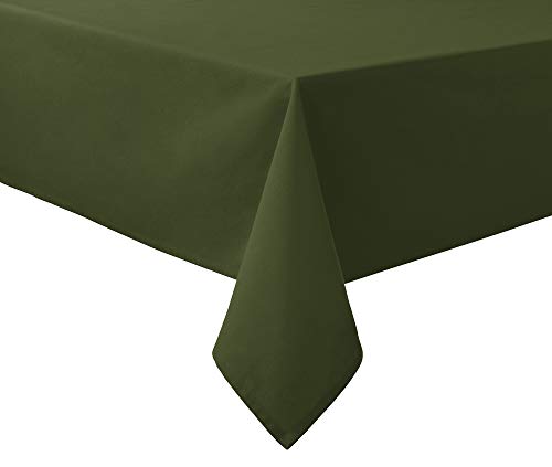 REDBEST Tischdecke, Tischwäsche Uni Seattle, 100% Baumwolle - Robustes, glattes Gewebe, mit hochwertigem Kuvertsaum, dunkelgrün Größe 130x220 cm (weitere Farben, Größen) von REDBEST