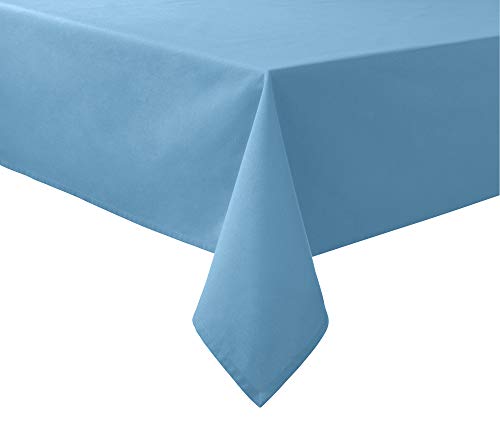 REDBEST Tischdecke, Tischwäsche Uni Seattle, 100% Baumwolle hellblau Größe 110x140 cm - Robustes, glattes Gewebe, mit hochwertigem Kuvertsaum von REDBEST