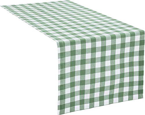 REDBEST Tischläufer, Tischdecke Landhaus karo Nashville grün Größe 40x170 cm - strapazierstark, langlebig, glattes Gewebe, mit Kuvertsaum (weitere Farben, Größen) von REDBEST