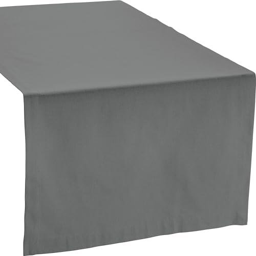 REDBEST Tischläufer Tulsa Baumwolle grau Größe 50x150 cm von REDBEST