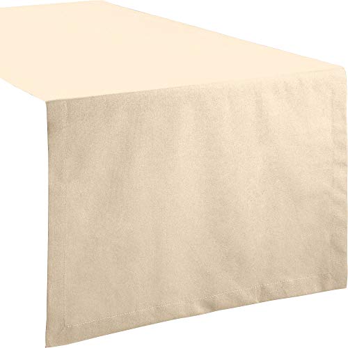REDBEST Tischdecke, Tischläufer Uni Seattle, 100% Baumwolle - Robustes, glattes Gewebe, mit hochwertigem Kuvertsaum, beige Größe 40x170 cm (weitere Farben, Größen) REDBEST Tischdecke, Tischläufer Uni Seattle, 100% Baumwolle - Robustes, glattes Gewebe, mit hochwertigem Kuvertsaum, beige Größe 40x170 cm (weitere Farben, Größen) von REDBEST