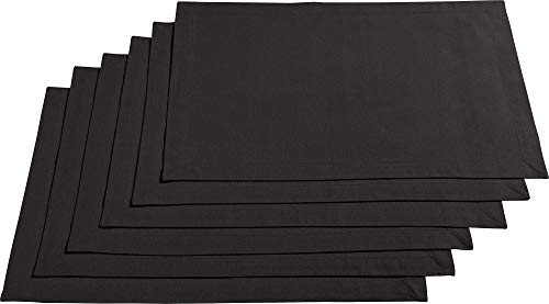 REDBEST Tischset, Platzset, Untersetzer Uni 6er-Pack Seattle, 100% Baumwolle - Robustes, glattes Gewebe, mit hochwertigem Kuvertsaum, anthrazit Größe 30x45 cm (weitere Farben) von REDBEST