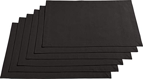 REDBEST Tischset, Platzset, Untersetzer Uni 6er-Pack Seattle, 100% Baumwolle anthrazit Größe 30x45 cm - Robustes, glattes Gewebe, mit hochwertigem Kuvertsaum von REDBEST