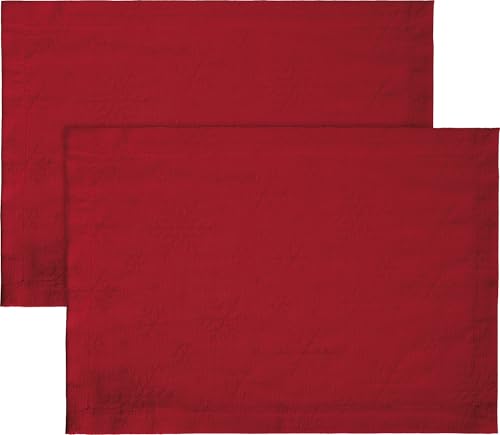 REDBEST Tischset Snowflake 2er-Pack bügelleicht rot Größe 35x50 cm von REDBEST