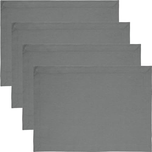 REDBEST Tischset Tulsa 4er-Pack Baumwolle grau Größe 35x50 cm von REDBEST