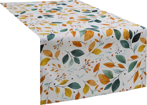 REDBEST Tischwäsche, Tischläufer Blätter bunt Größe 40x170 cm - pflegeleicht, langlebig und hohe Strapazierfähigkeit von REDBEST