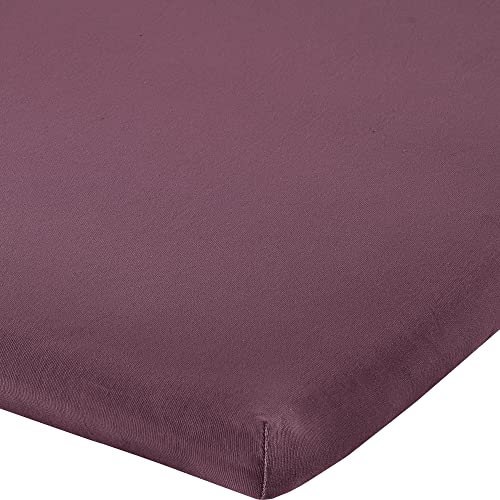 REDBEST Topper-Spannbettlaken Denver Elasthan-Jersey-Stretch aubergine Größe 140x200 cm - 160x200 cm - besonders weich und anschmiegsam, bügelfrei, mit Rundumgummi von REDBEST