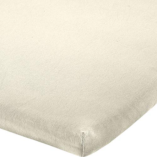 REDBEST Topper-Spannbettlaken Denver Elasthan-Jersey-Stretch wollweiß Größe 90x190 cm - 100x200 cm - besonders weich und anschmiegsam, bügelfrei, mit Rundumgummi von REDBEST