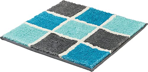 REDBEST WC-Vorlage ohne Ausschnitt karo Los Angeles - rutschhemmend, Flauschiger Flor, pflegeleicht, für Fußbodenheizung geeignet - türkis Größe 50x50 cm REDBEST WC-Vorlage ohne Ausschnitt karo Los Angeles - rutschhemmend, Flauschiger Flor, pflegeleicht, für Fußbodenheizung geeignet - türkis Größe 50x50 cm von REDBEST