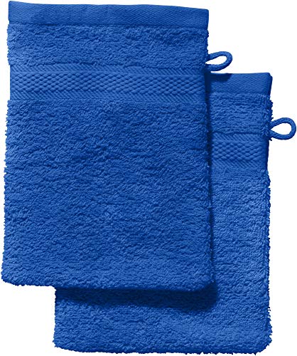 REDBEST Waschhandschuh 2er-Pack Chicago Royalblau Größe 15x21 cm - saugstark, strapazierfähig, ideal für Reisen, Sport (weitere Farben) von REDBEST
