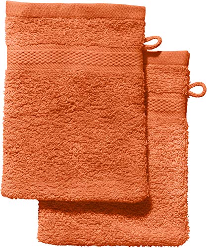 REDBEST Waschhandschuh 2er-Pack Chicago Terra Größe 15x21 cm - saugstark, strapazierfähig, ideal für Reisen, Sport (weitere Farben) von REDBEST