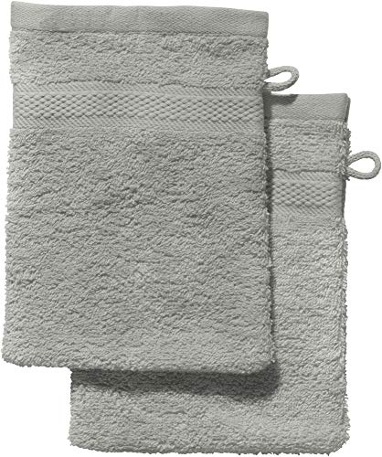 REDBEST Waschhandschuh 2er-Pack Chicago grau Größe 15x21 cm - saugstark, strapazierfähig, ideal für Reisen, Sport (weitere Farben) von REDBEST