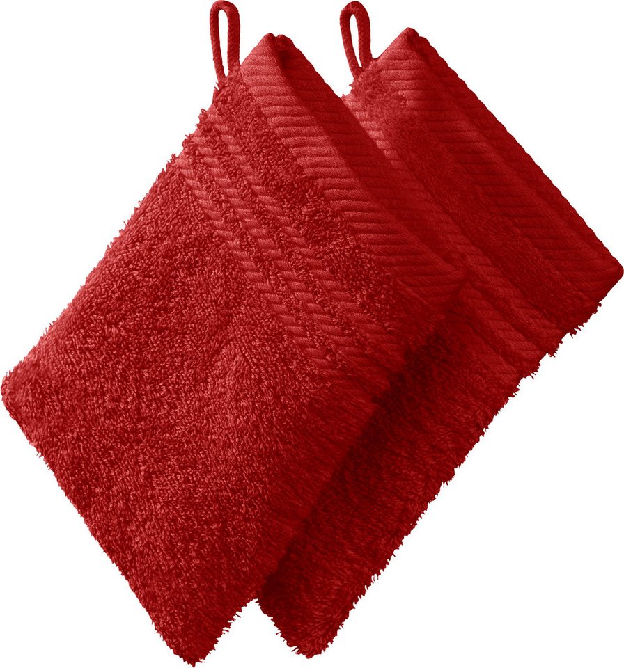 REDBEST Waschhandschuh Waschhandschuh 2er-Pack, Frottier, Walk-Frottier Uni von REDBEST