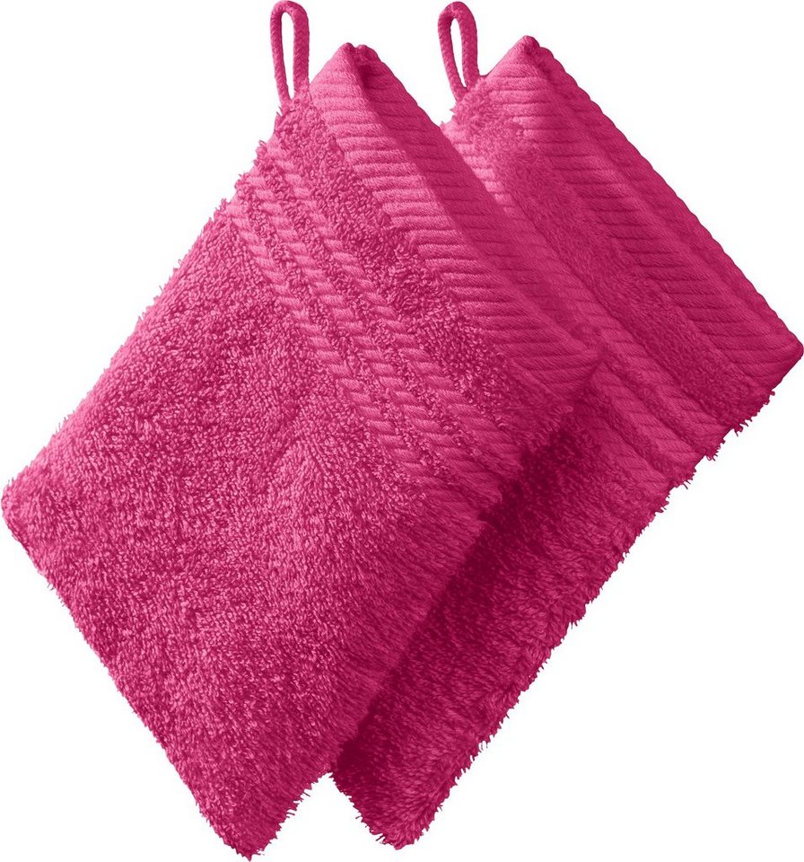 REDBEST Waschhandschuh Waschhandschuh 2er-Pack, Frottier, Walk-Frottier Uni von REDBEST