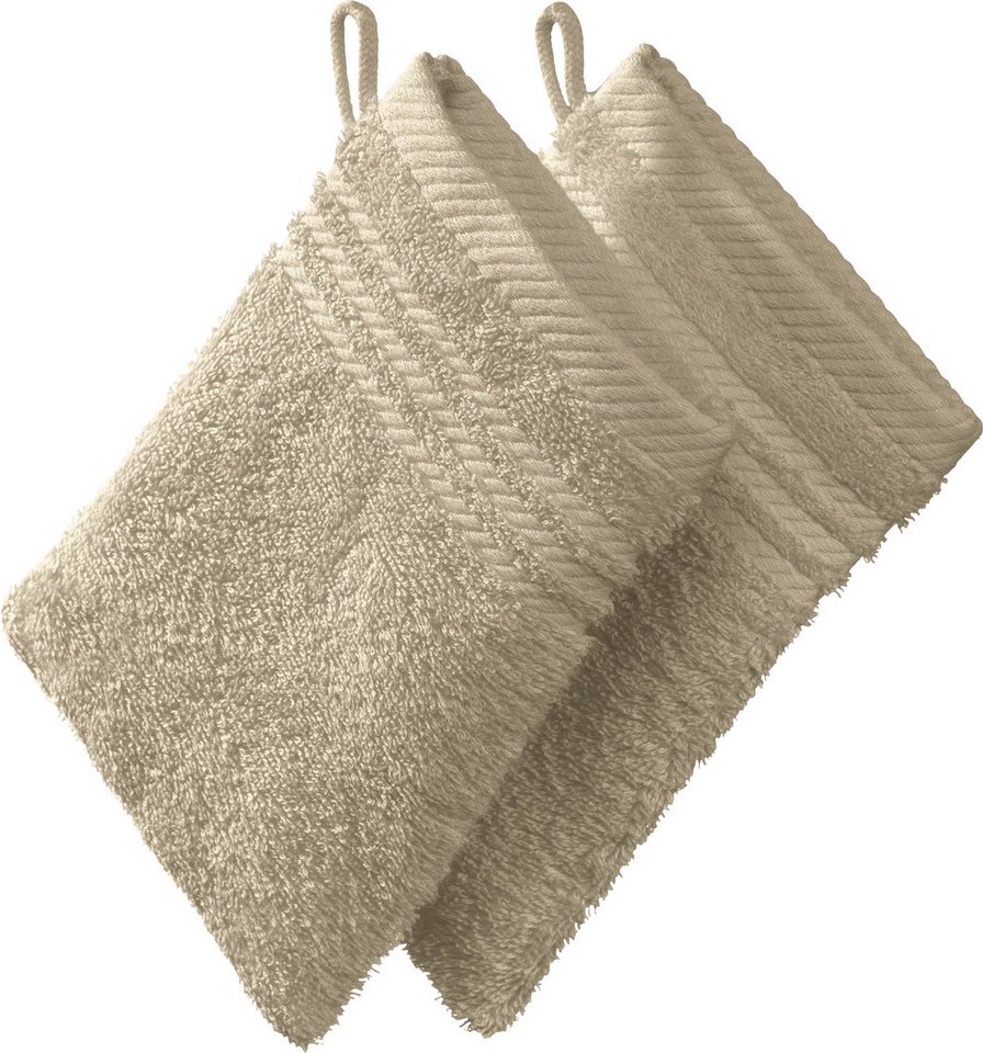 REDBEST Waschhandschuh Waschhandschuh 2er-Pack, Frottier, Walk-Frottier Uni von REDBEST