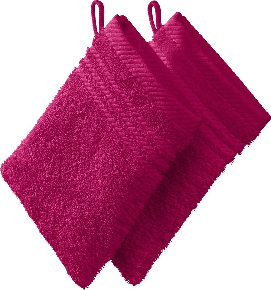 REDBEST Waschhandschuh Waschhandschuh 2er-Pack, Frottier, Walk-Frottier Uni von REDBEST