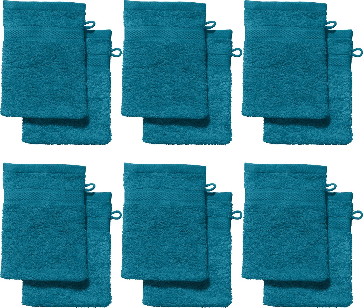 REDBEST Waschhandschuh Waschhandschuh "Chicago" 12er-Pack, Frottier, Walk-Frottier Uni von REDBEST