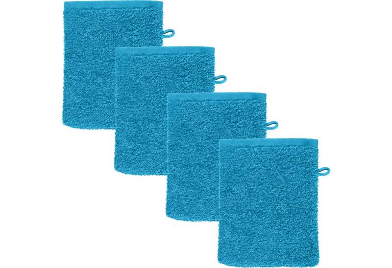 REDBEST Waschhandschuh Waschhandschuh "Oceanside" 4er-Pack, Frottier, Walk-Frottier Uni von REDBEST