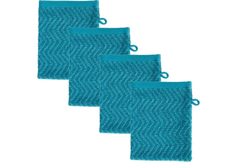 REDBEST Waschhandschuh Waschhandschuh "Palmdale" 4er-Pack, Frottier, Walk-Frottier gemustert von REDBEST