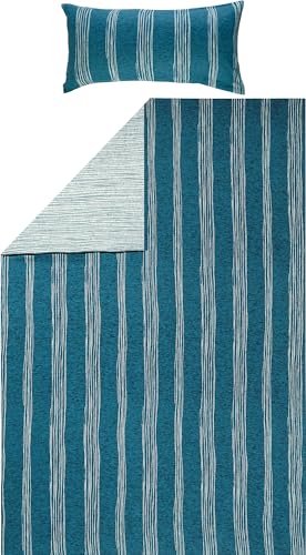 REDBEST Wendebettwäsche Biber blau Größe 1x 135x200 cm + 1x 40x80 cm von REDBEST