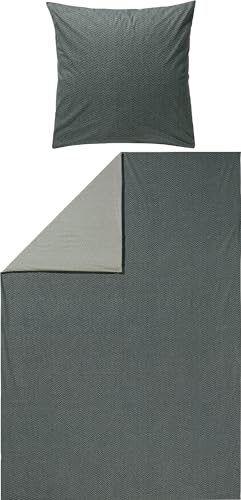 REDBEST Wendebettwäsche Renforcé anthrazit-Kiesel Größe 1x 155x220 cm + 1x 80x80 cm von REDBEST