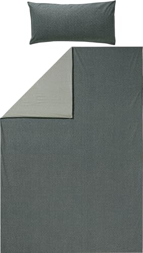 REDBEST Wendebettwäsche Renforcé anthrazit-Kiesel Größe 1x 135x200 cm + 1x 40x80 cm von REDBEST